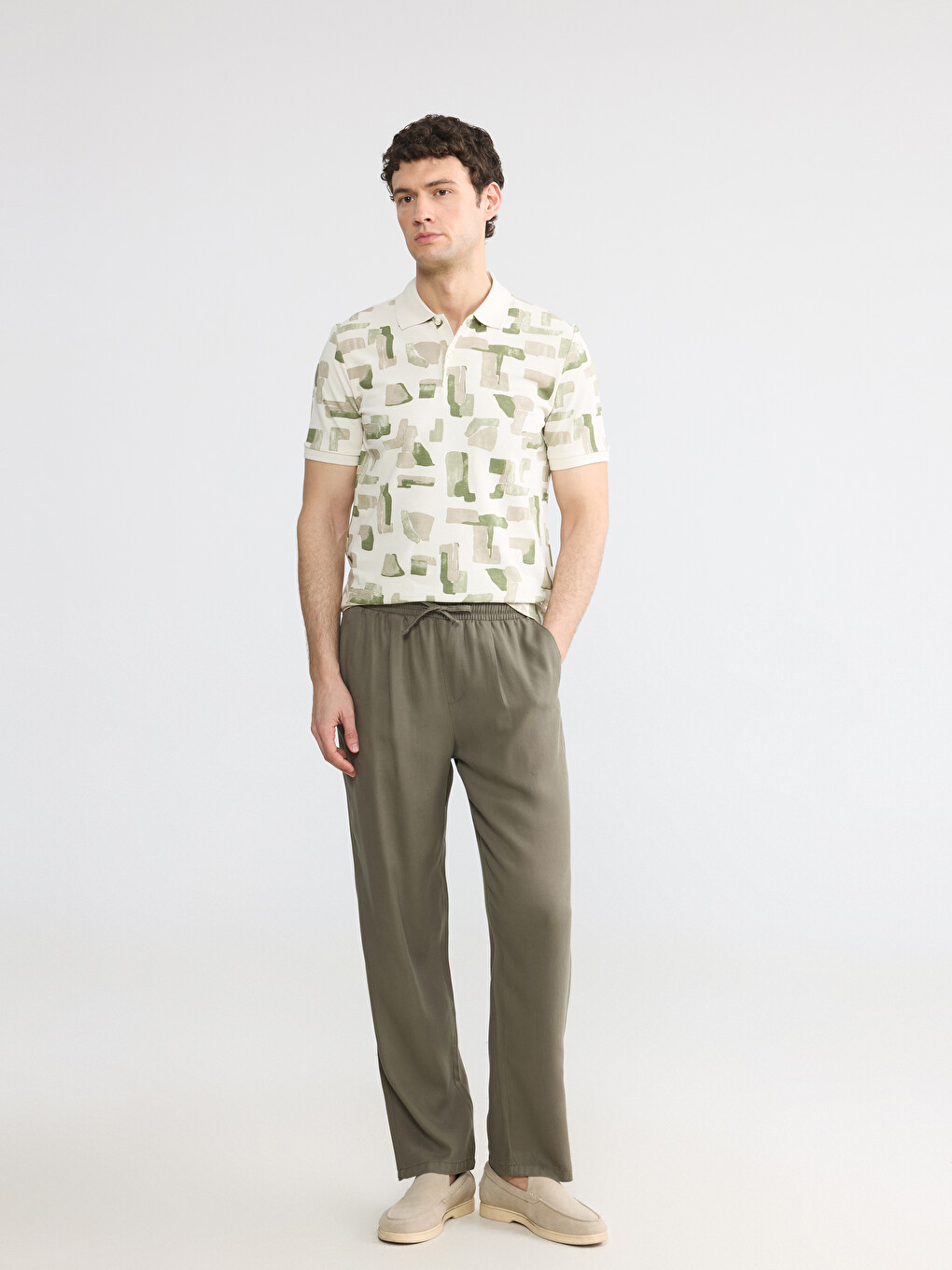 Regular Fit Pleated Men's Trousers