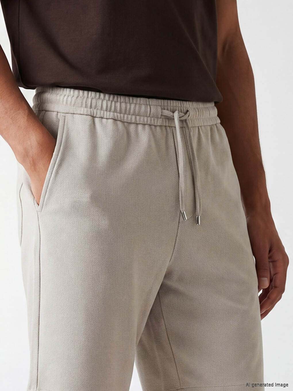 Man Beige Shorts-2