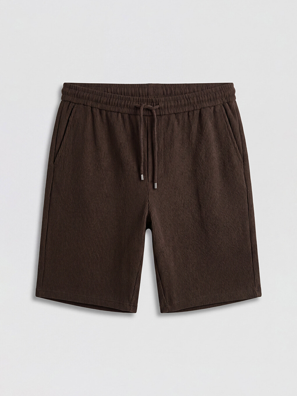 Regular Fit Ribbed Men's Shorts-4