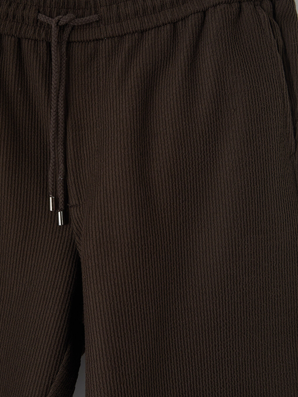 Regular Fit Ribbed Men's Shorts-6