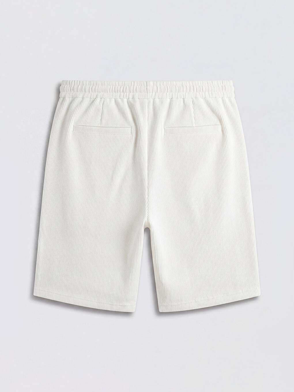 Regular Fit Ribbed Men's Shorts-5