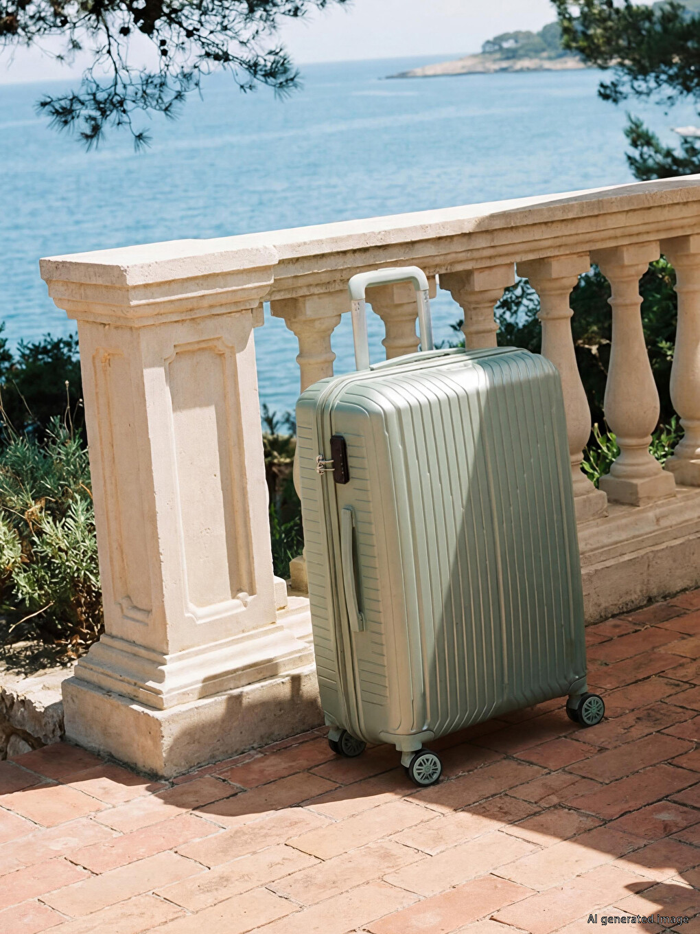 Lock Detailed Medium Size Suitcase