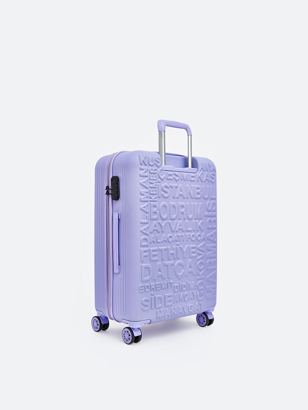 Mor Kilit Detaylı Küçük Boy Valiz-1