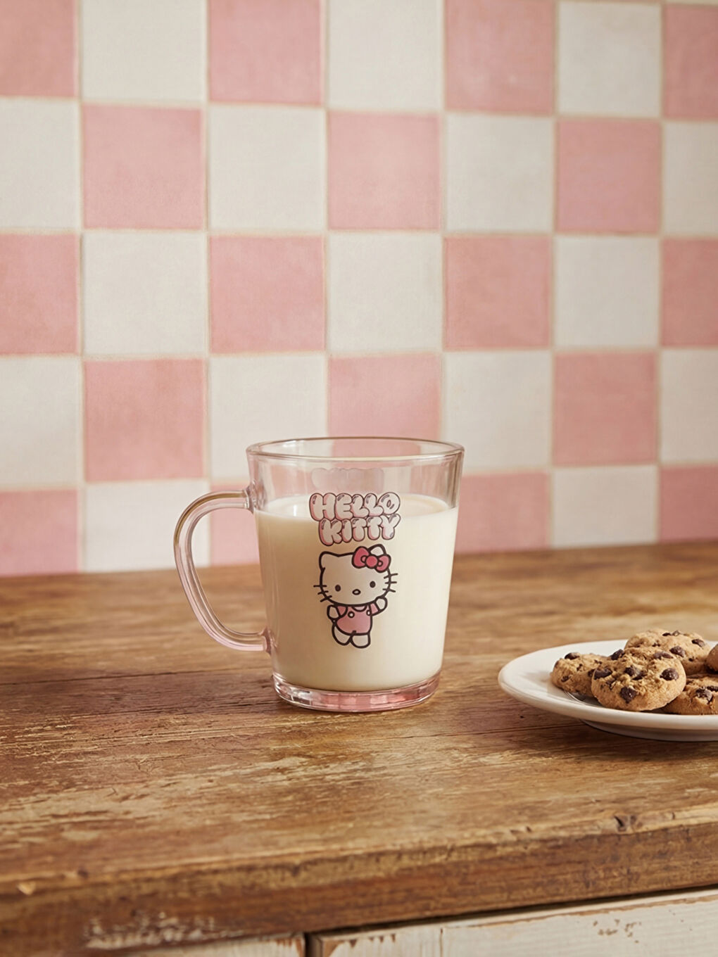 Karışık Hello Kitty Baskılı Cam Bardak 320 ml