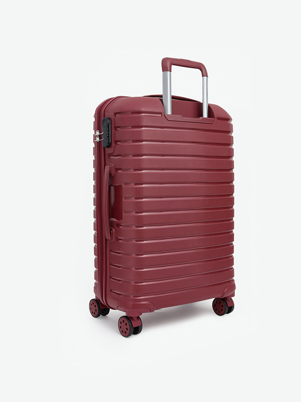 Bordo Kilit Detaylı Orta Boy Valiz-1