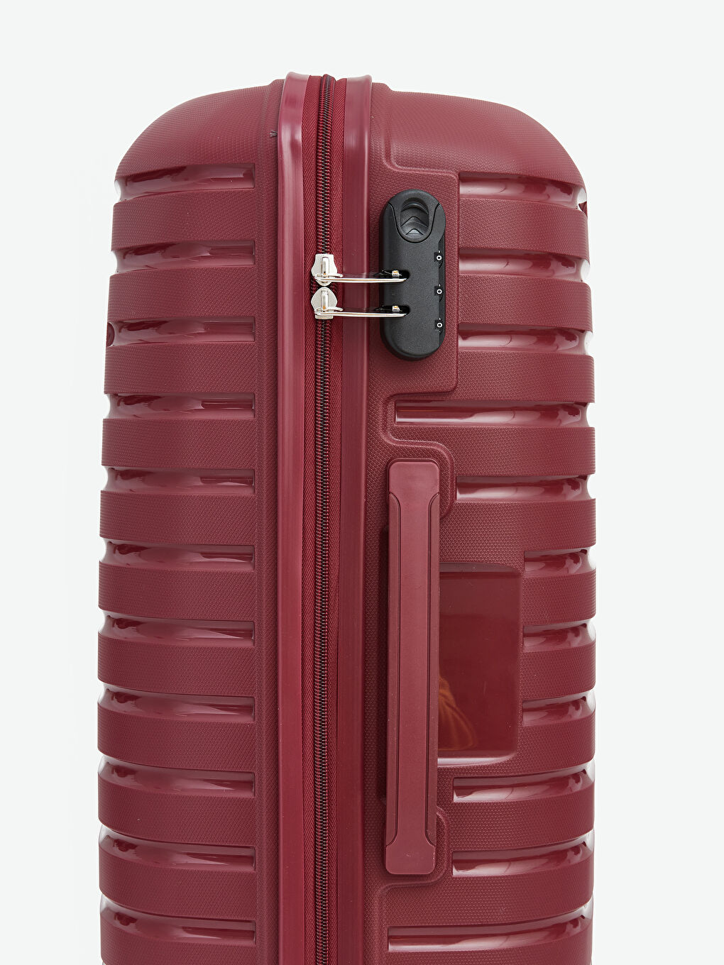 Bordo Kilit Detaylı Küçük Boy Valiz-3
