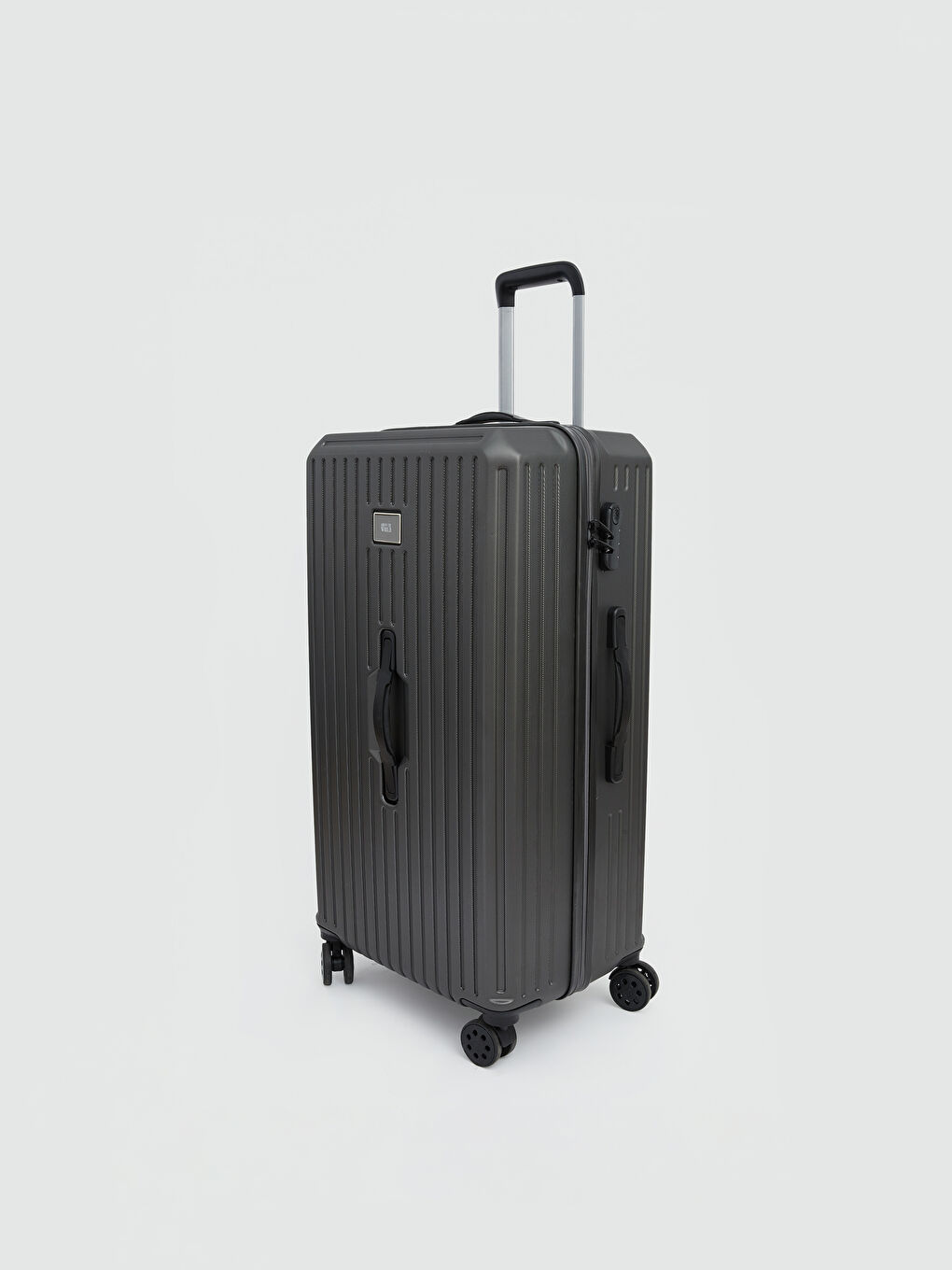 Gri Kilit Detaylı Küçük Boy Valiz-1