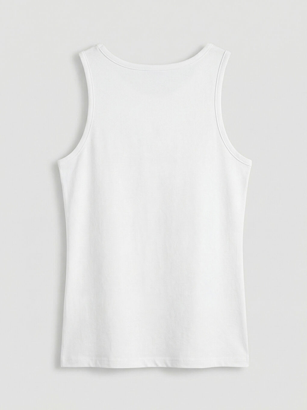 Beyaz Bisiklet Yaka Baskılı Kız Çocuk Atlet-1