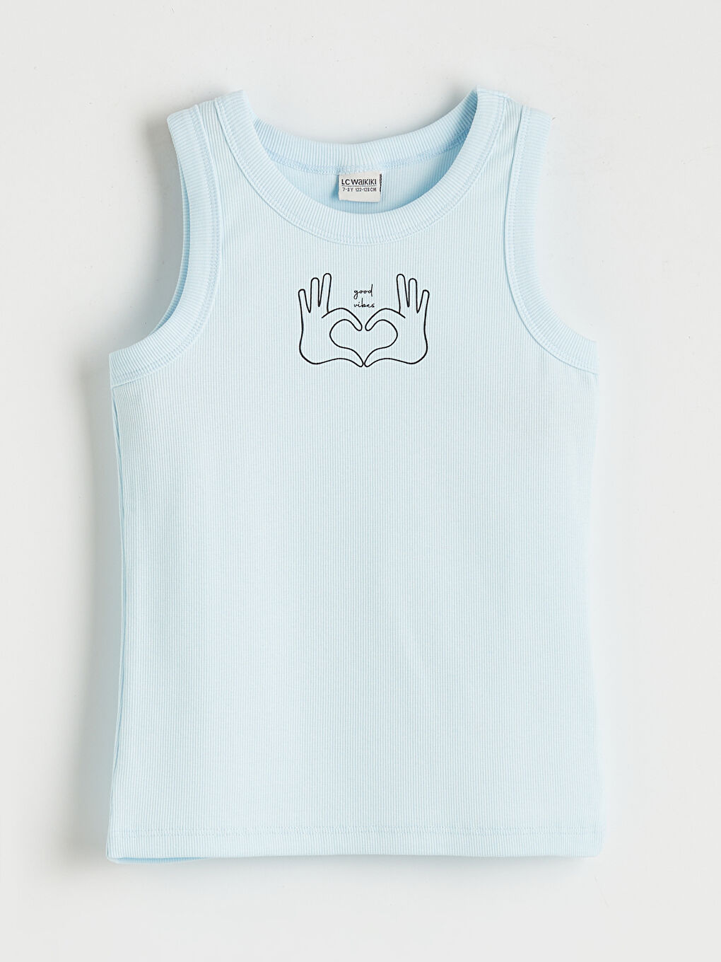 Mavi Baskılı Kız Çocuk Atlet