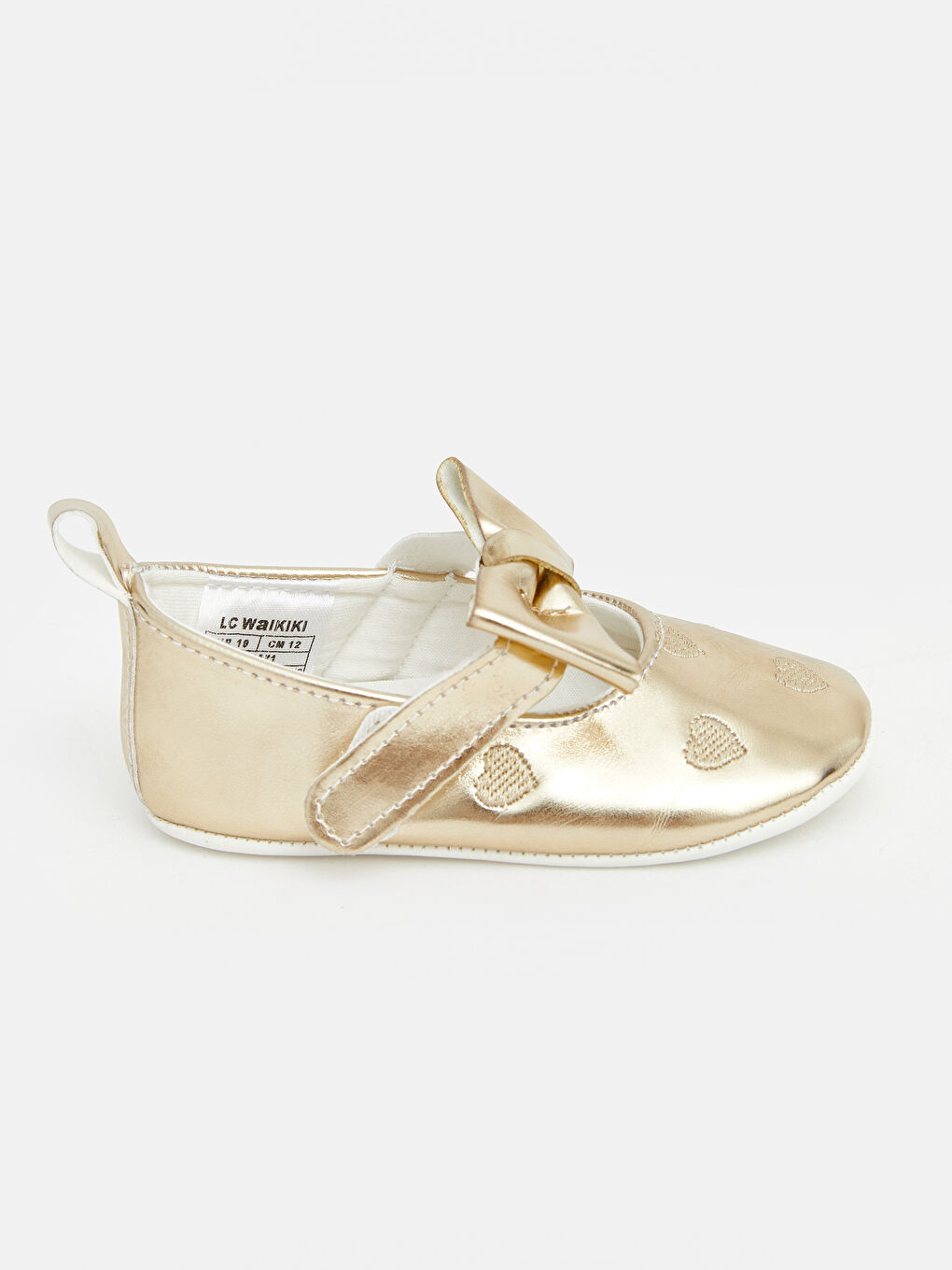 Sarı Fiyonk Desenli Kız Bebek Babet-1