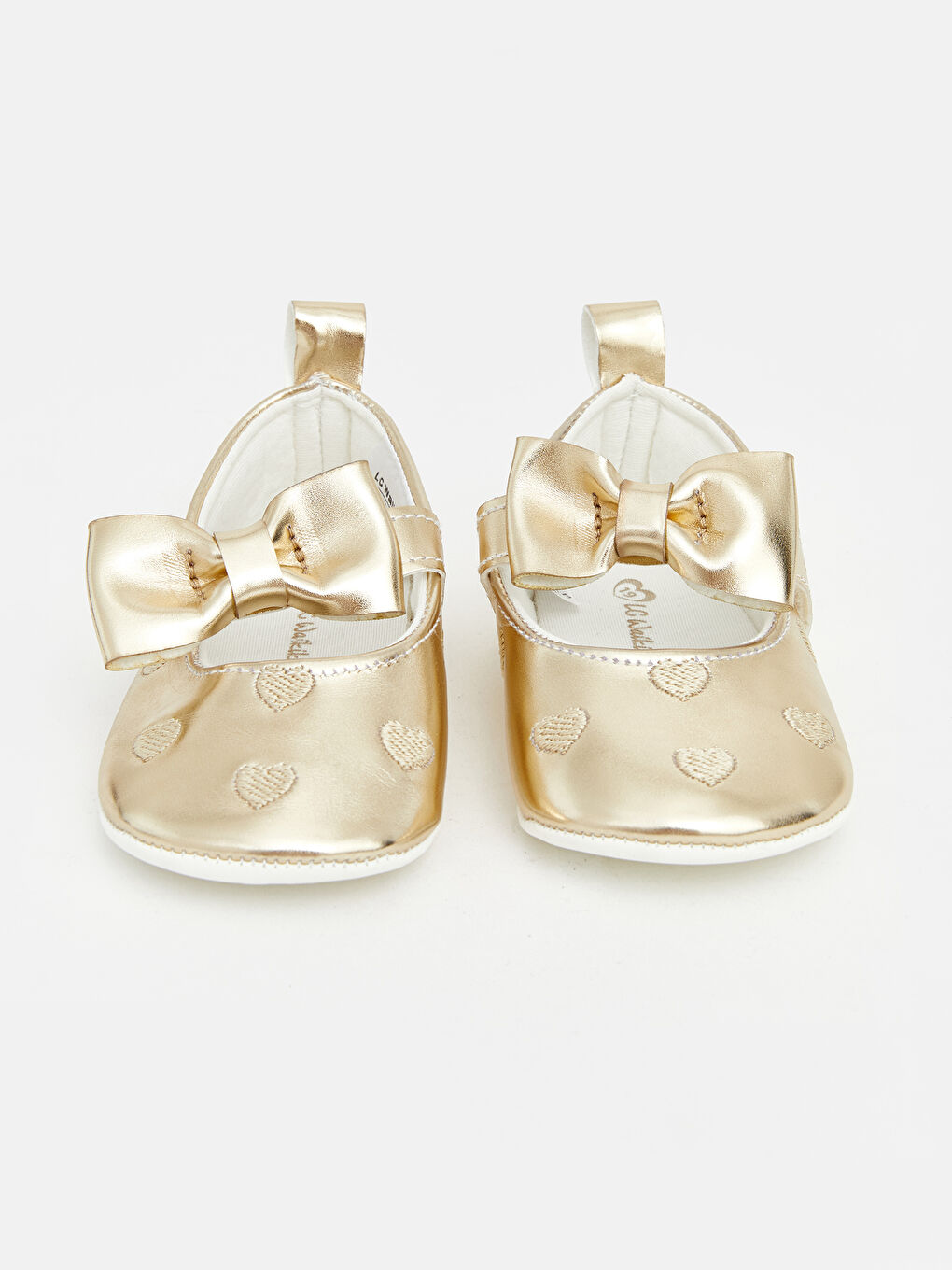 Sarı Fiyonk Desenli Kız Bebek Babet-2