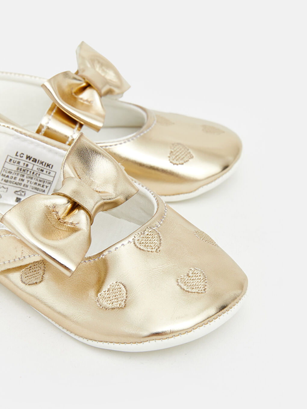 Sarı Fiyonk Desenli Kız Bebek Babet-5