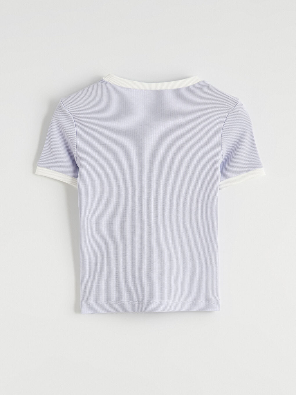 Lila Bisiklet Yaka Baskılı Kız Çocuk Tişört-2