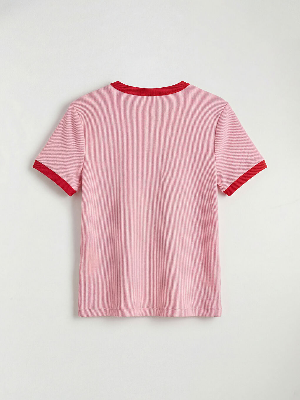 Pembe Bisiklet Yaka Baskılı Kız Çocuk Tişört-1