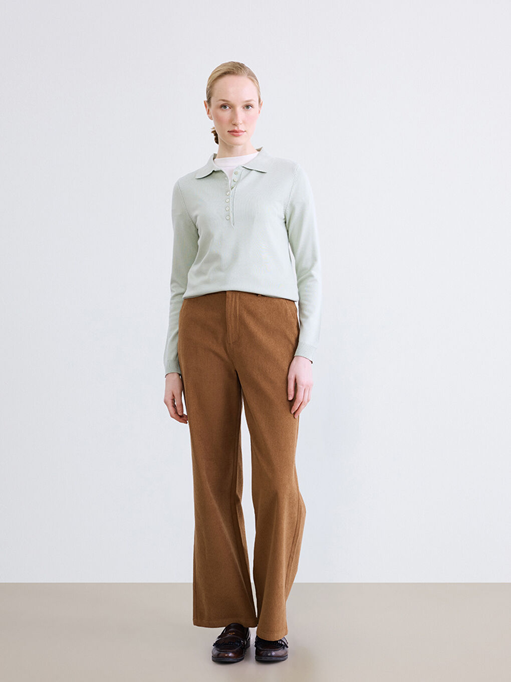 Women's Polo Neck Knit Sweater-1