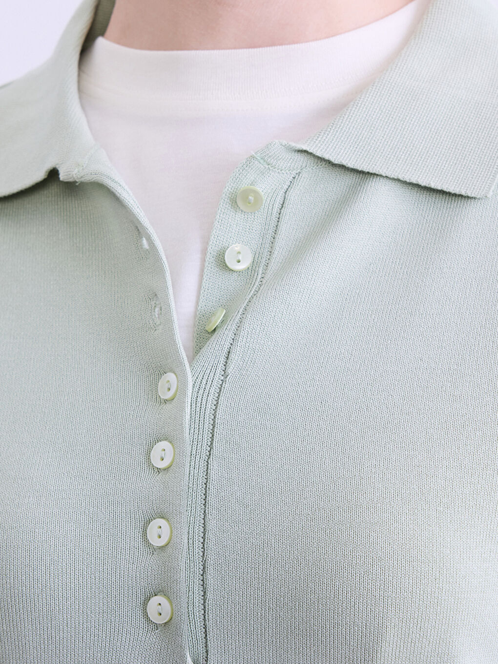 Women's Polo Neck Knit Sweater-2