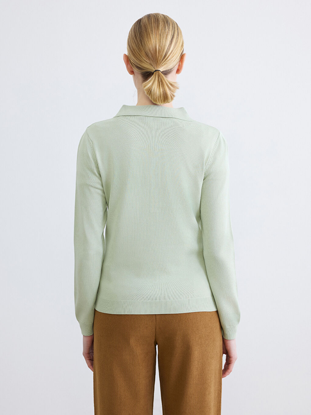 Women's Polo Neck Knit Sweater-3