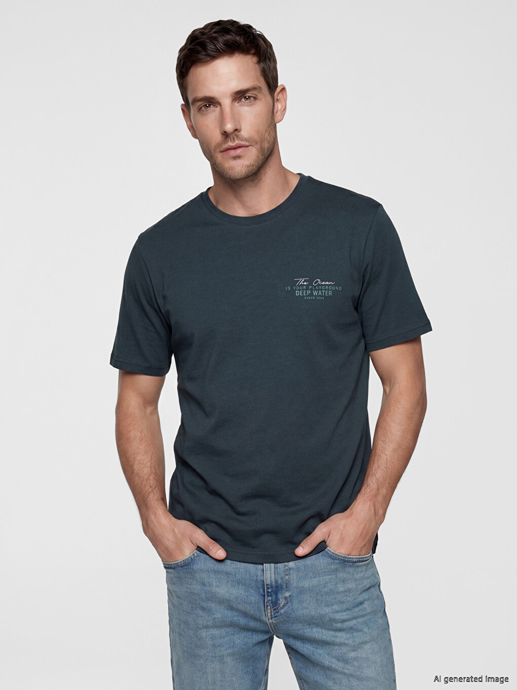 Crew Neck Printed Men's T-Shirt