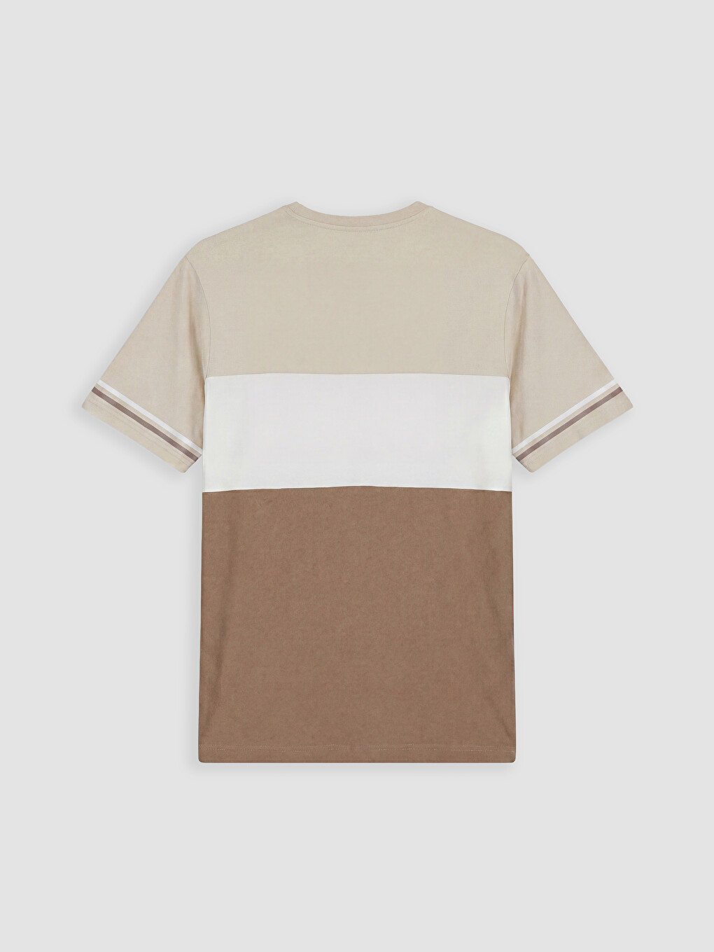 Tricou Bărbați Color Block cu Guler Rotund-1