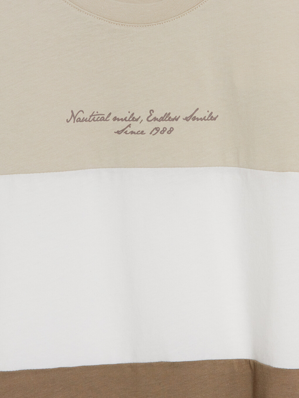 Tricou Bărbați Color Block cu Guler Rotund-2