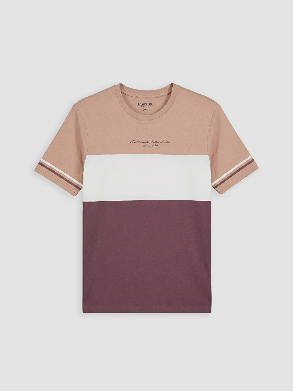 Tricou Bărbați Color Block cu Guler Rotund
