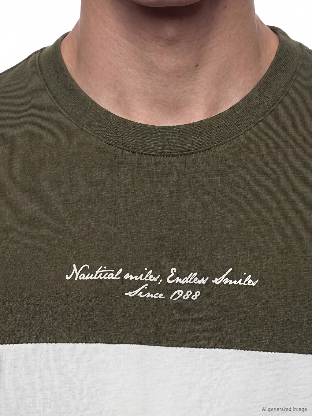 T-shirt me jakë të rrumbullakët me ngjyra të kombinuara për burra-2