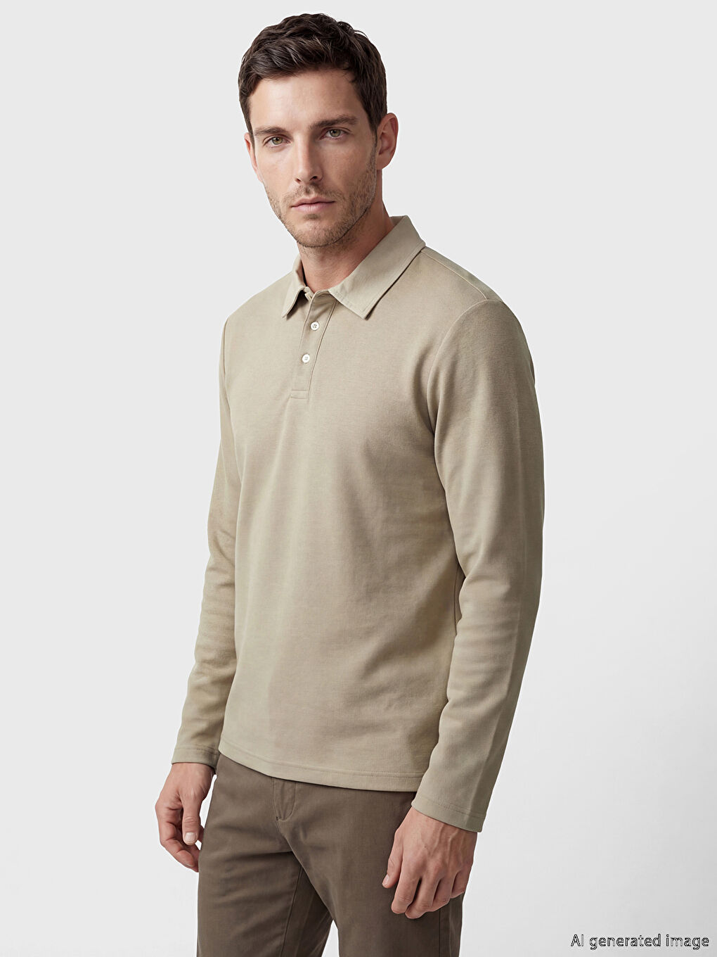 Bej Polo Yaka Erkek Tişört