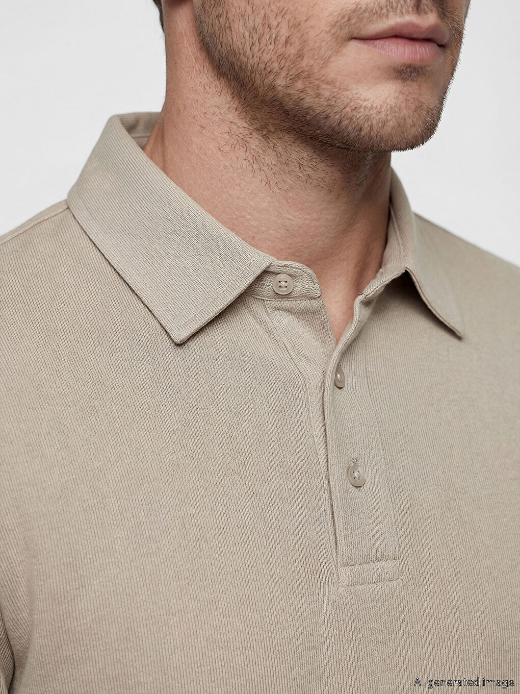 Bej Polo Yaka Erkek Tişört-2