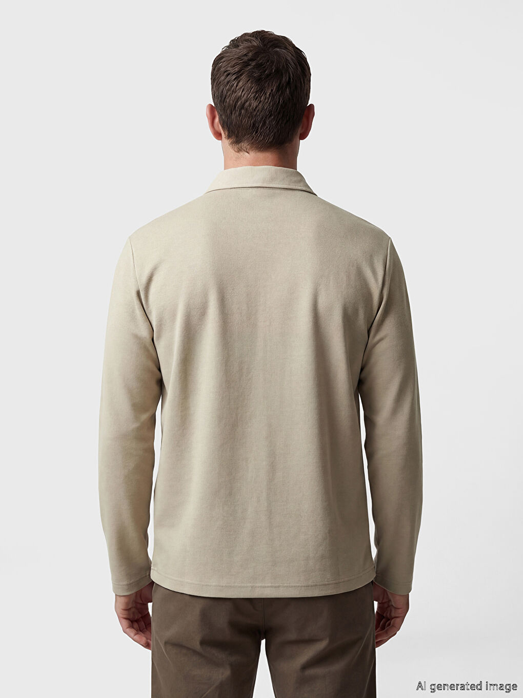 Bej Polo Yaka Erkek Tişört-3