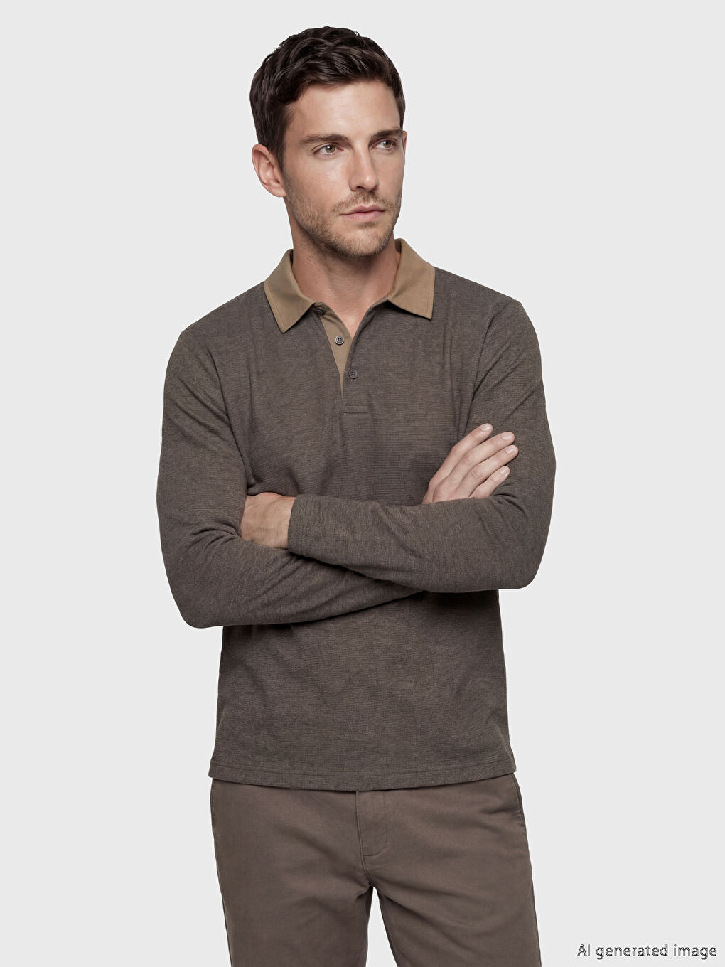 Kahverengi Polo Yaka Erkek Tişört