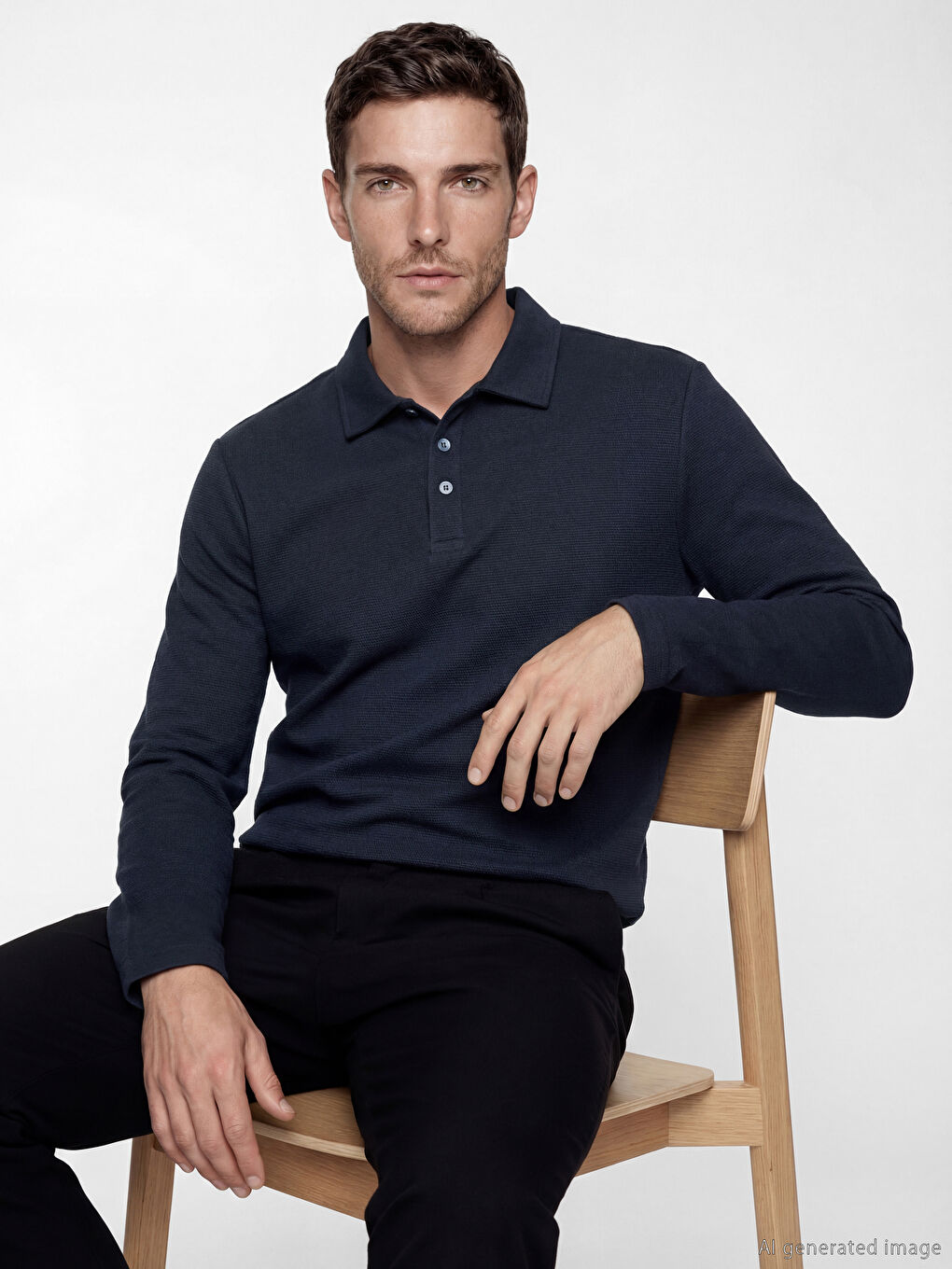 Lacivert Polo Yaka Erkek Tişört