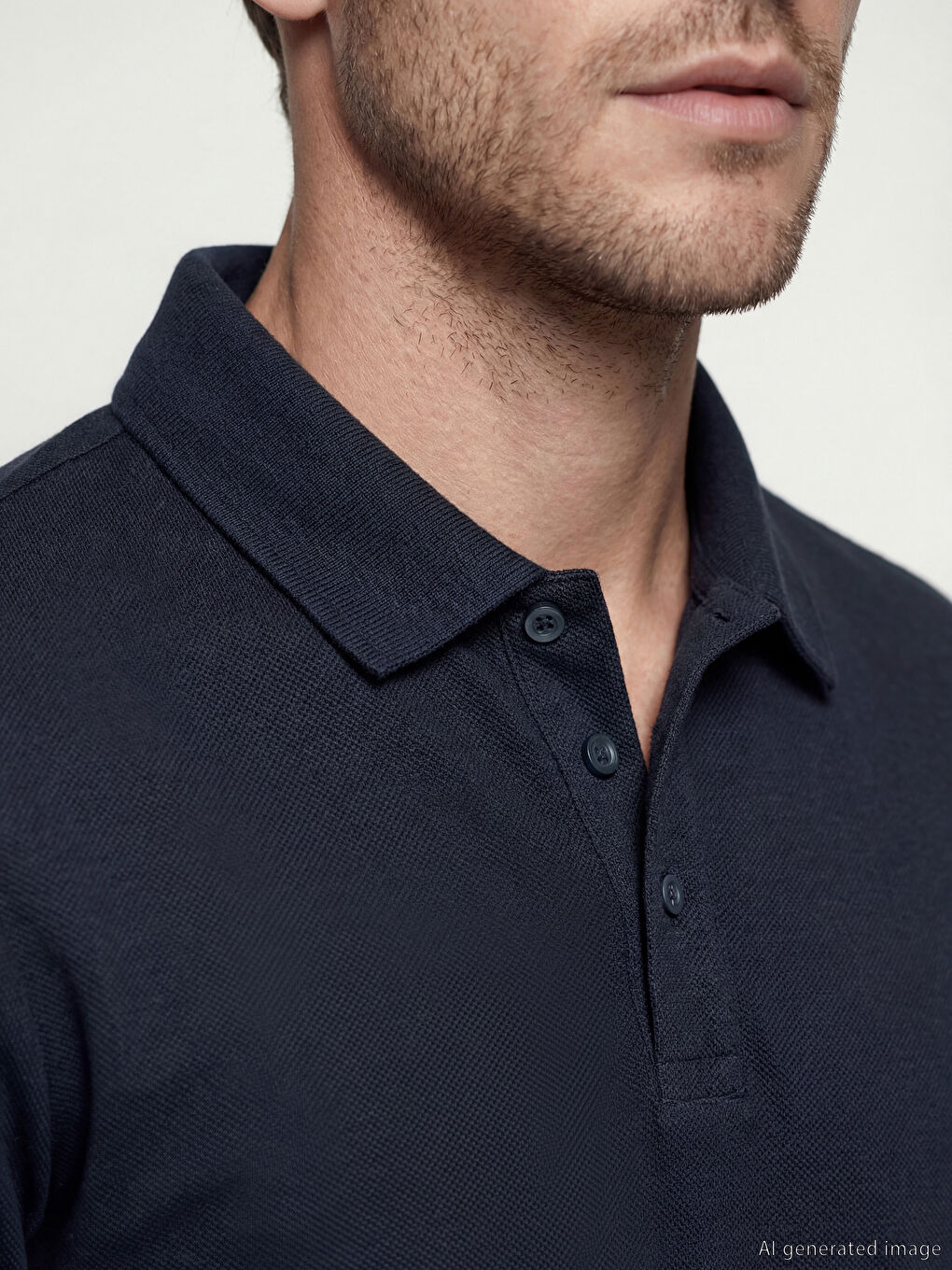 Lacivert Polo Yaka Erkek Tişört-2