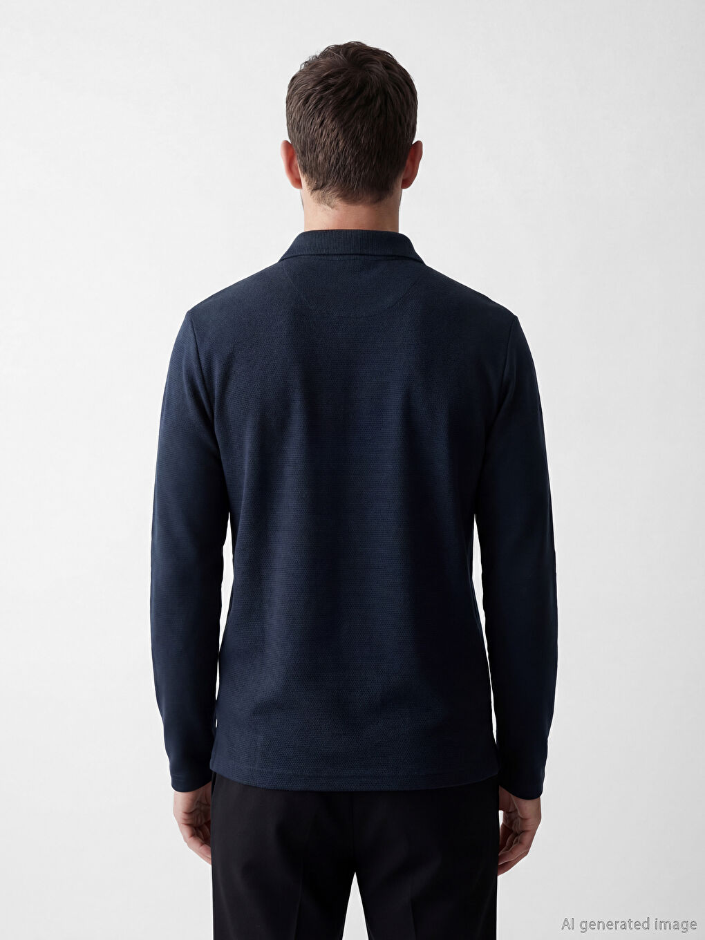 Lacivert Polo Yaka Erkek Tişört-3