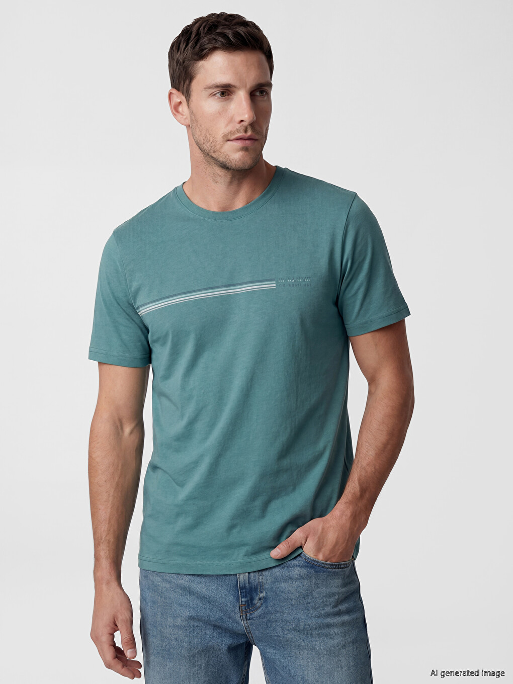 Crew Neck Printed Jersey Men's T-Shirt