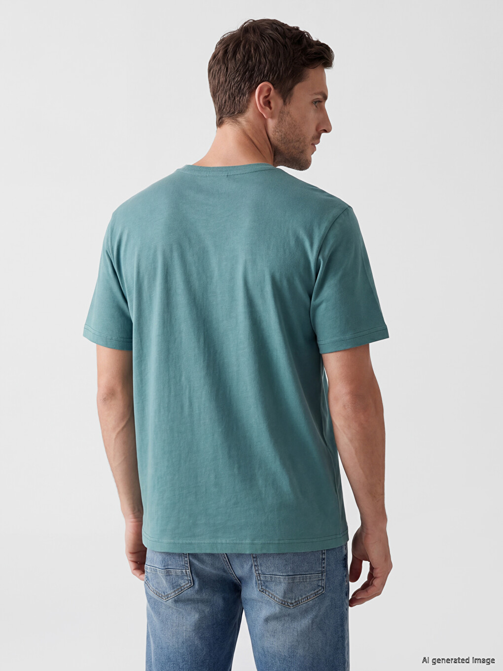 Crew Neck Printed Jersey Men's T-Shirt-2