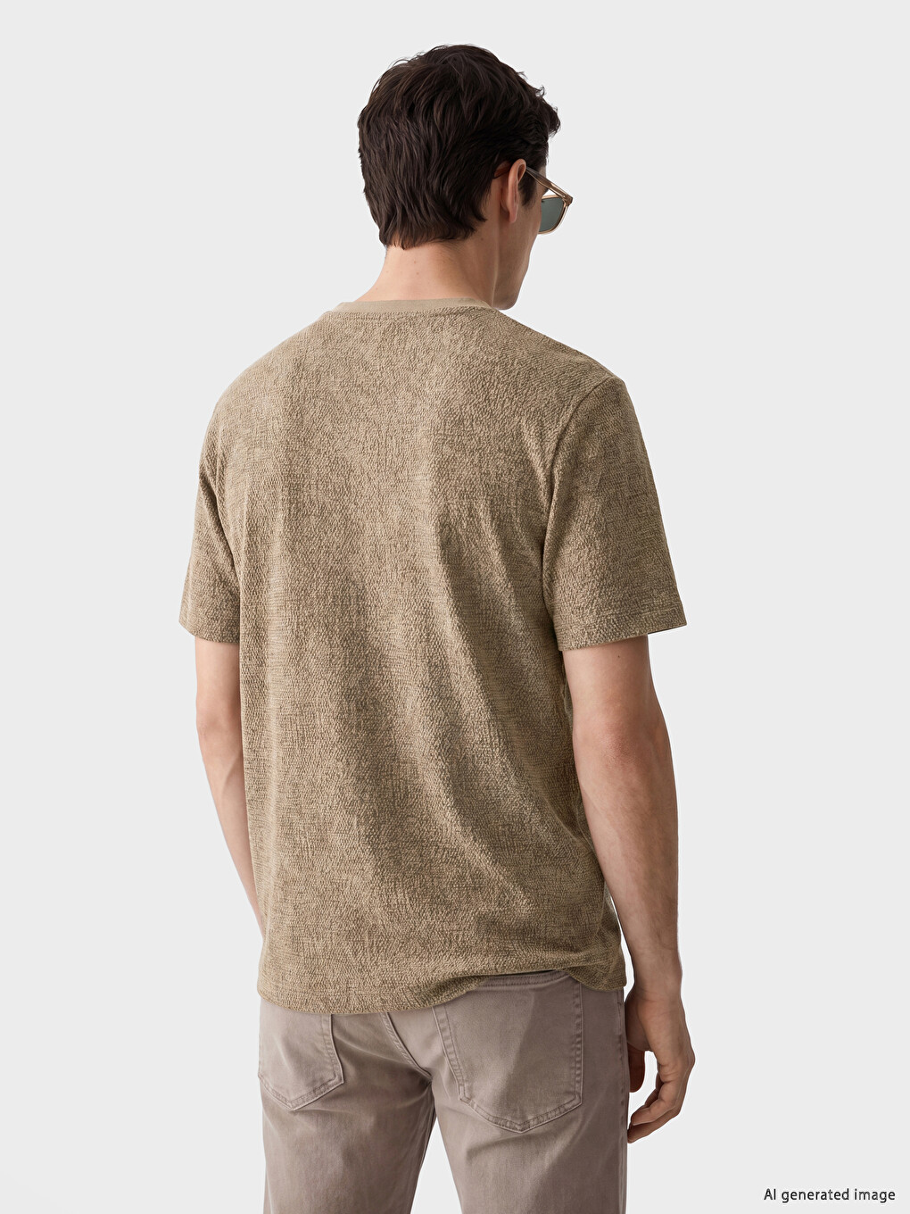 Crew Neck Patterned Jersey Men's T-Shirt-2