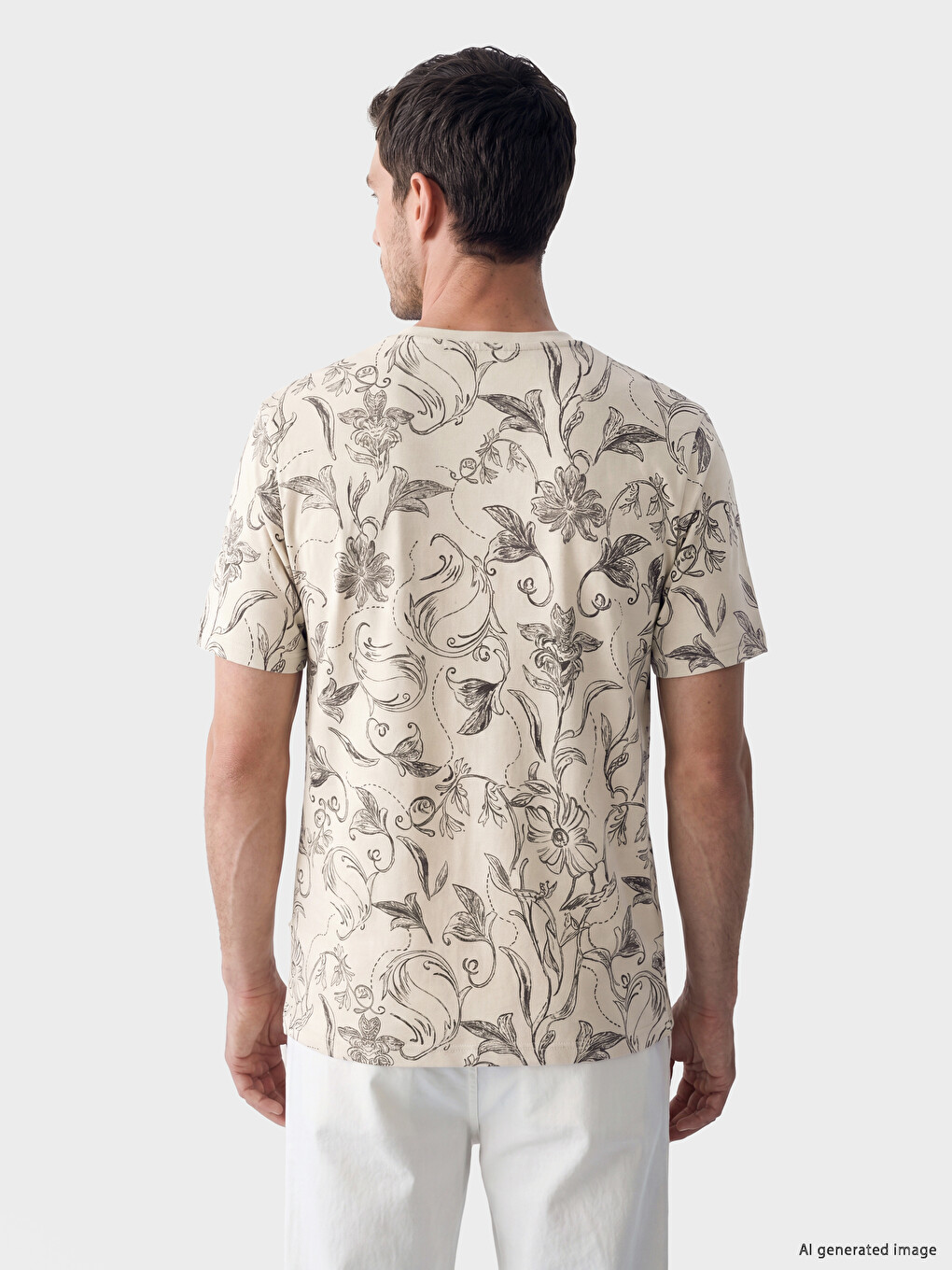 Crew Neck Patterned Men's T-Shirt-2