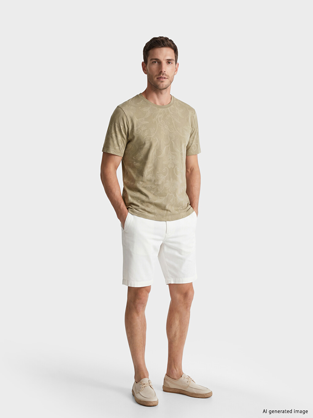 Crew Neck Patterned Men's T-Shirt-1