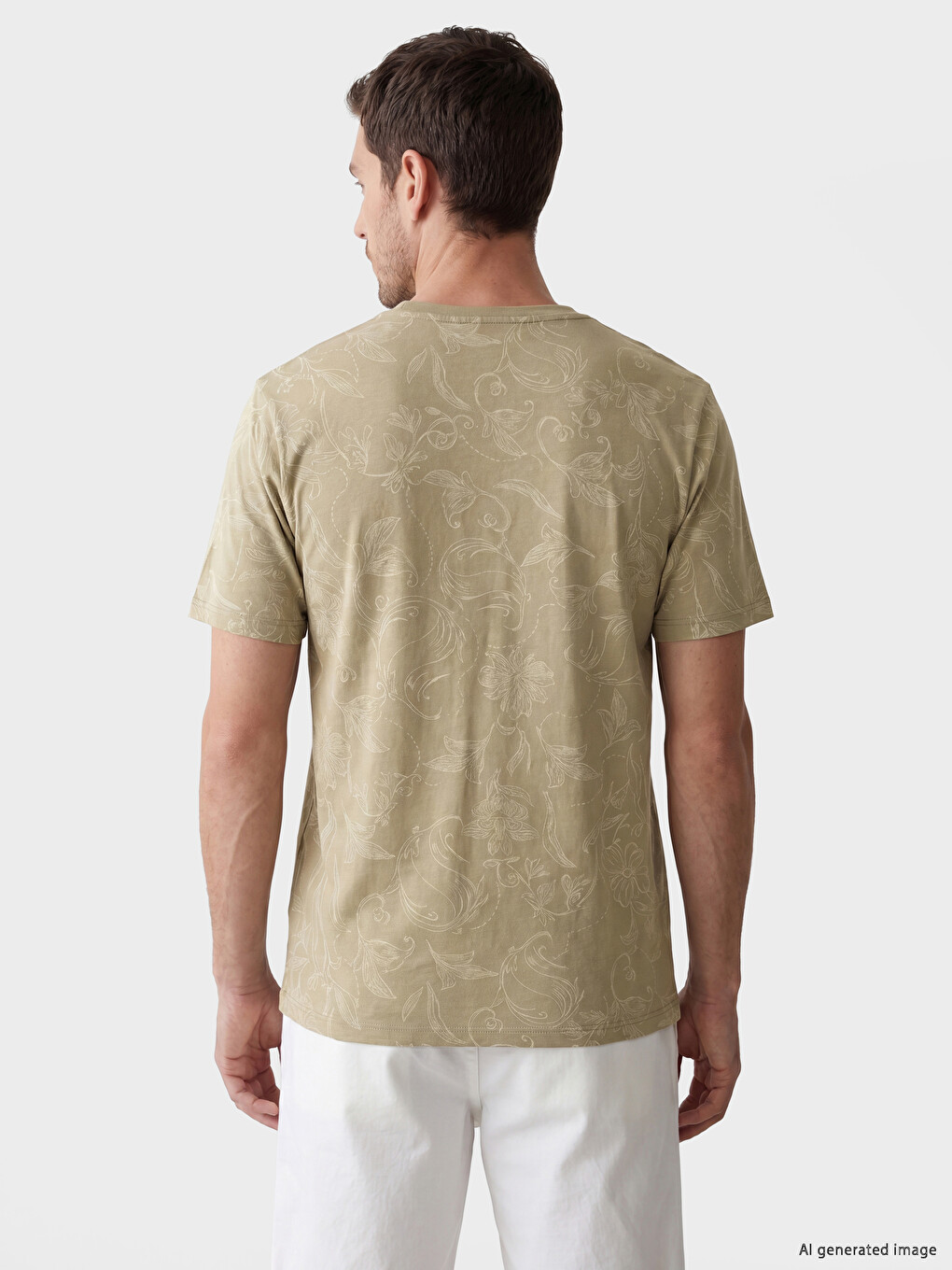 Crew Neck Patterned Men's T-Shirt-2