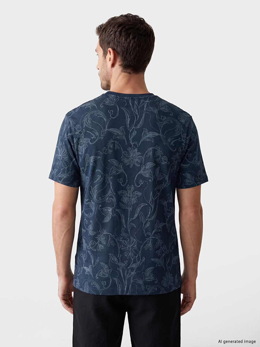 Crew Neck Patterned Men's T-Shirt-2