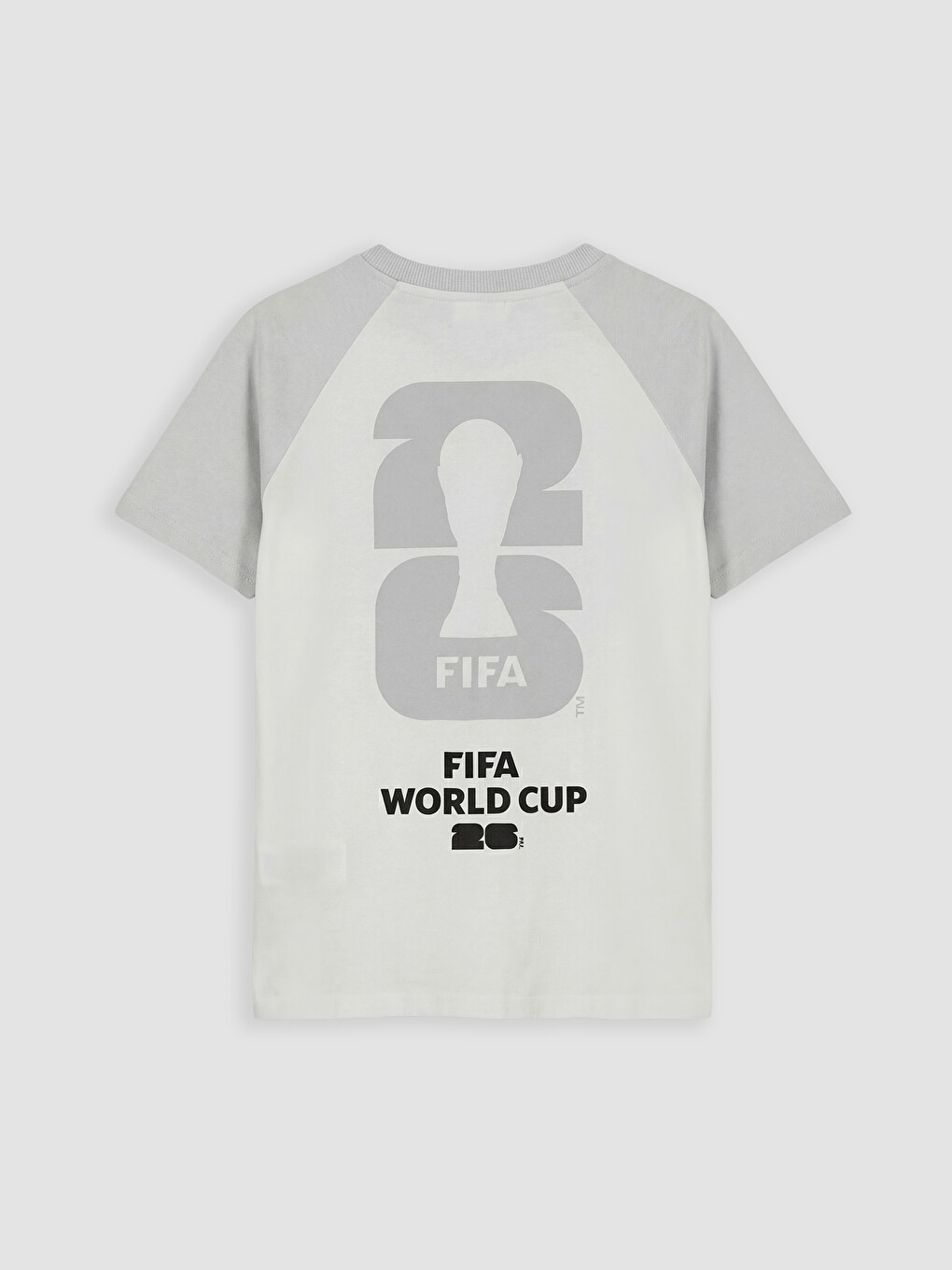 Beyaz Bisiklet Yaka FIFA 2026 Baskılı Erkek Çocuk Tişört-1