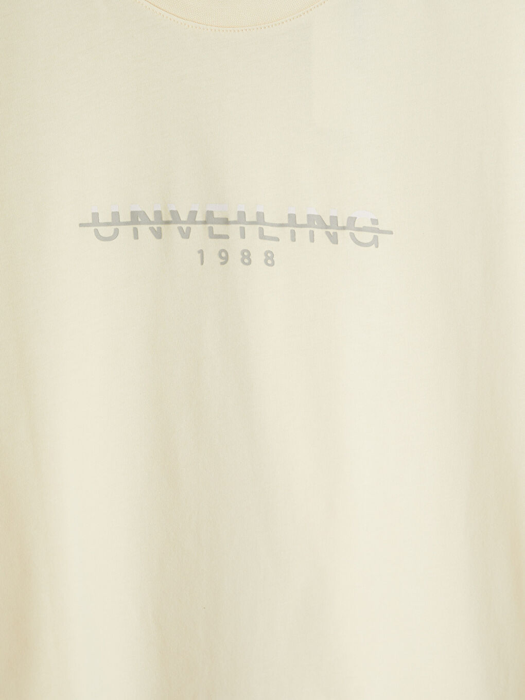 Bej Bisiklet Yaka Baskılı Erkek Tişört-2