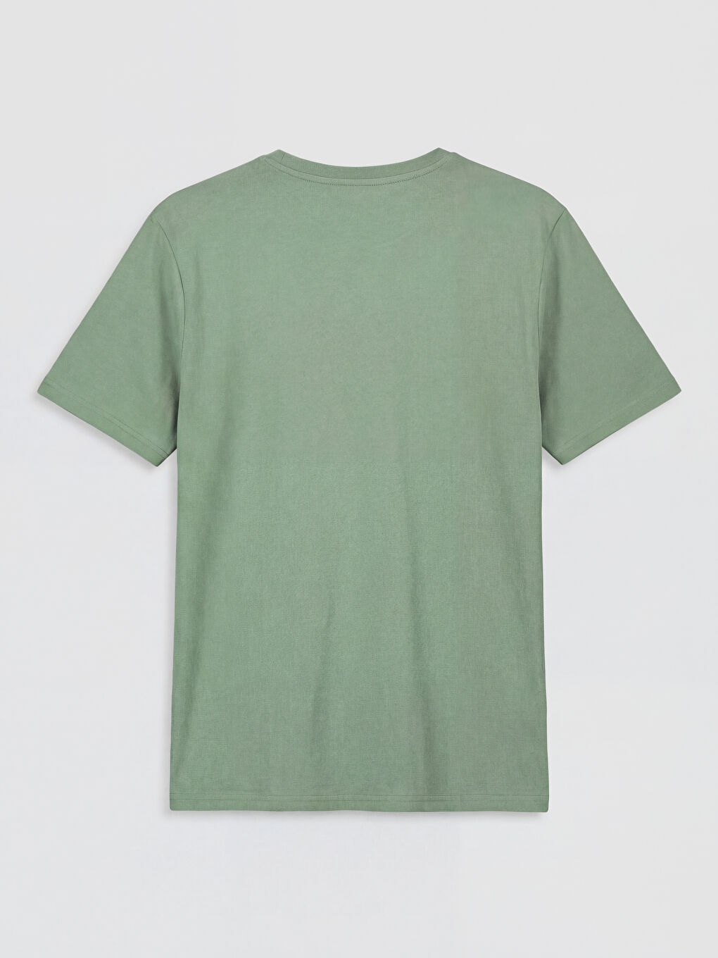 Yeşil Bisiklet Yaka Baskılı Erkek Tişört-5