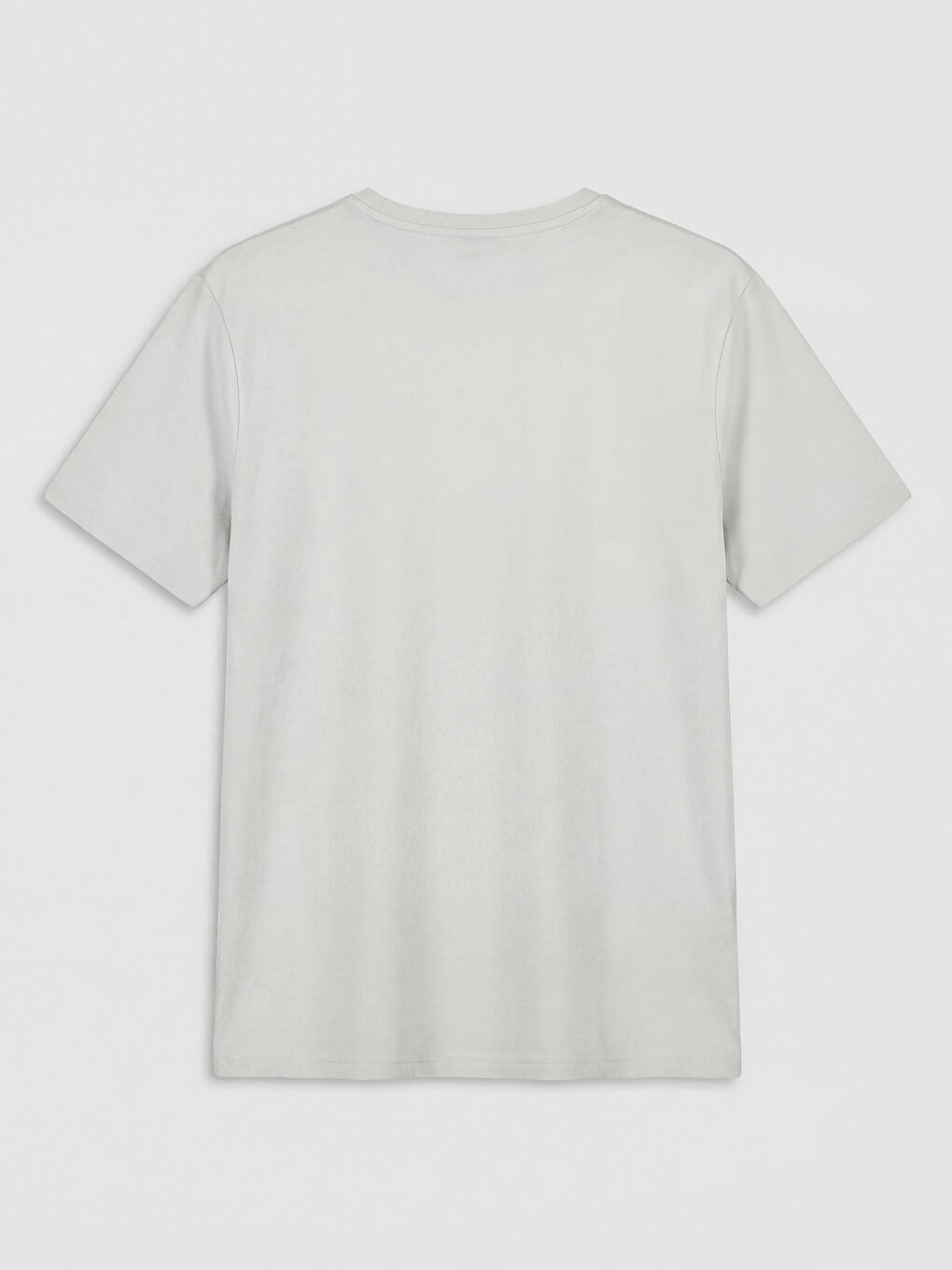 Gri Bisiklet Yaka Baskılı Erkek Tişört-5