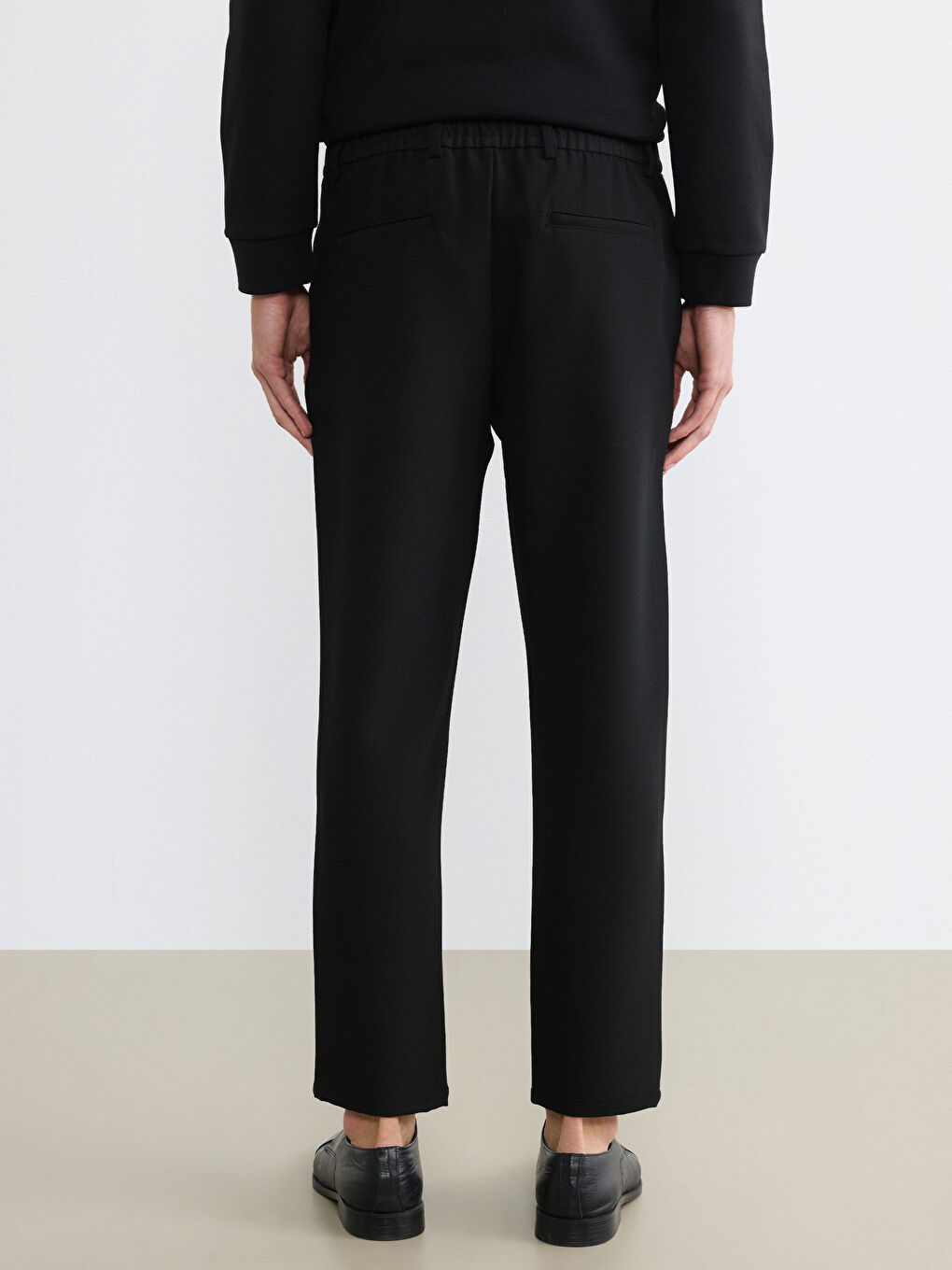 Siyah Standart Kalıp Erkek Pantolon-4