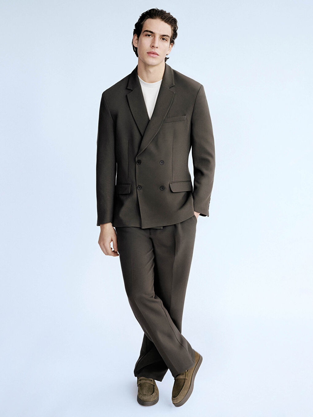 Kahverengi Standart Kalıp Erkek Pantolon