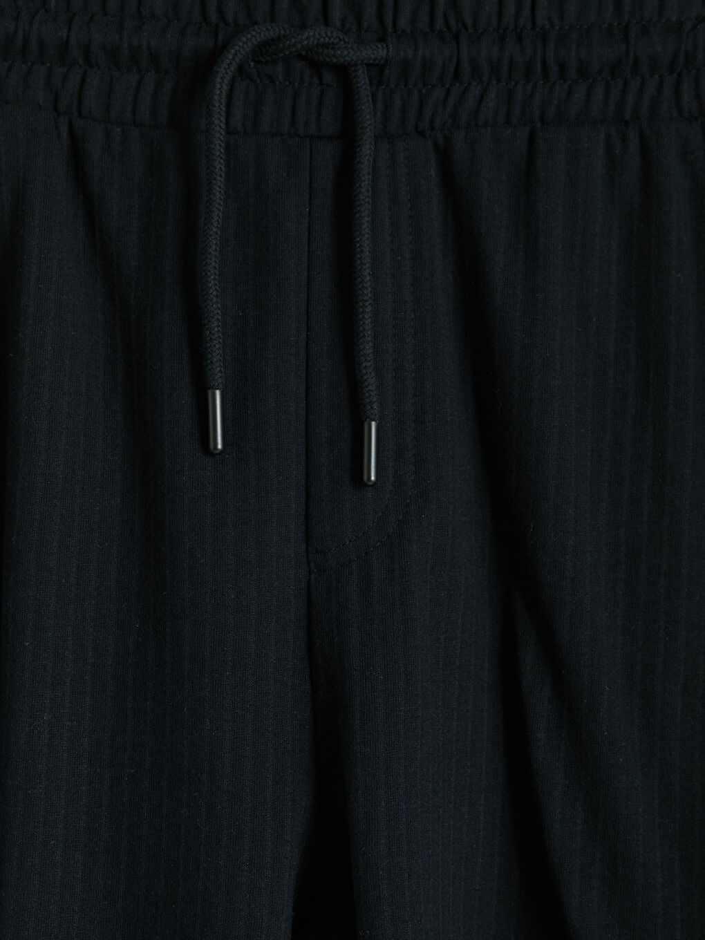 Siyah Regular Fit Çizgili Erkek Şort-6