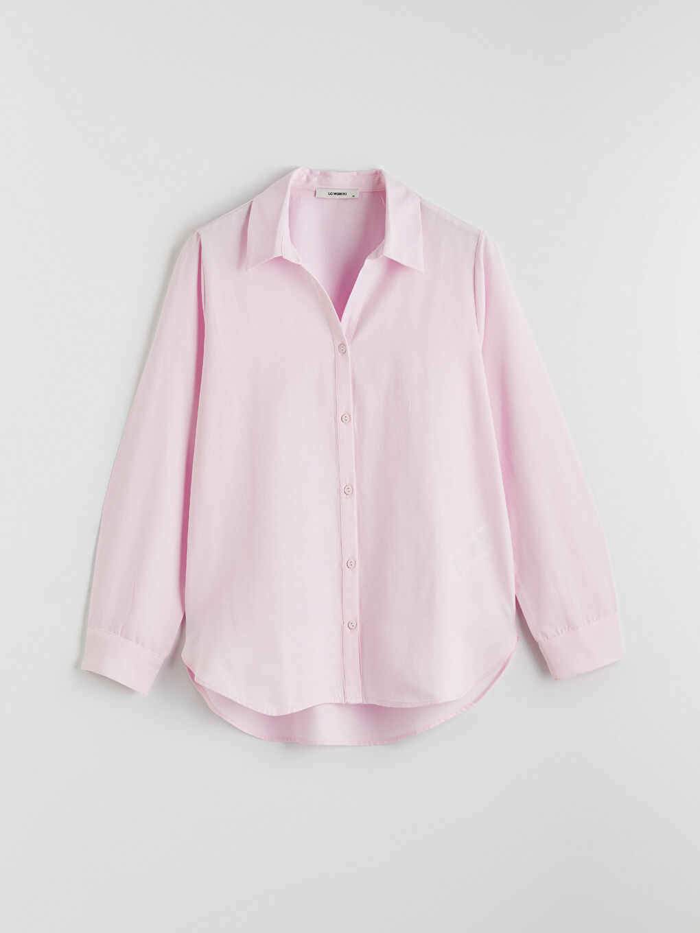 Pembe Oxford Kadın Gömlek-4