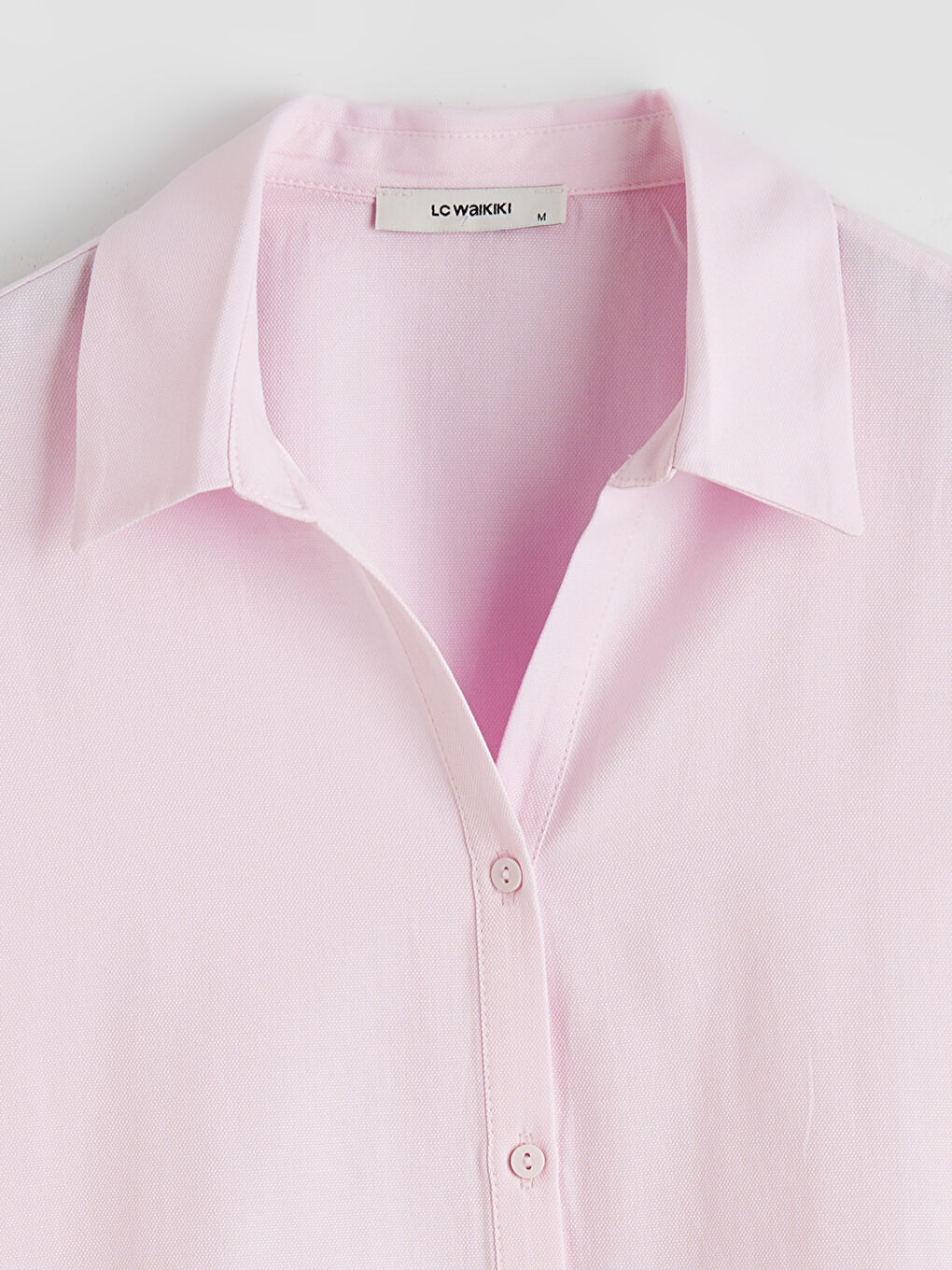 Pembe Oxford Kadın Gömlek-5