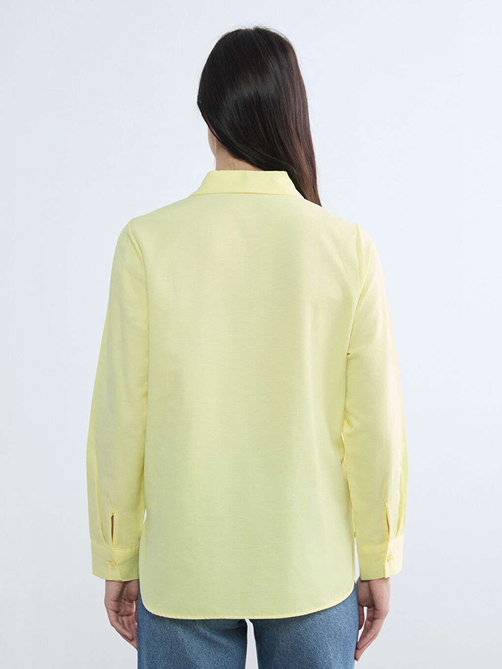 Sarı Oxford Kadın Gömlek-3